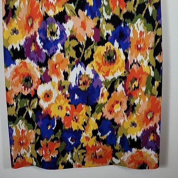 Tahari Cocktail Floral Dress Size 10 Sleeveless Knee Lined Multicolor Business - Picture 3 of 9